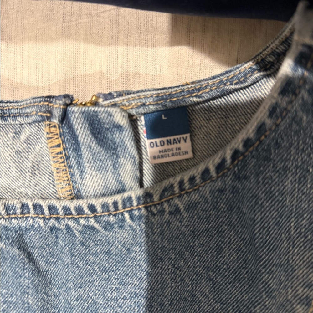 Old Navy Light Blue Denim Shift Dress - Picture 3 of 4
